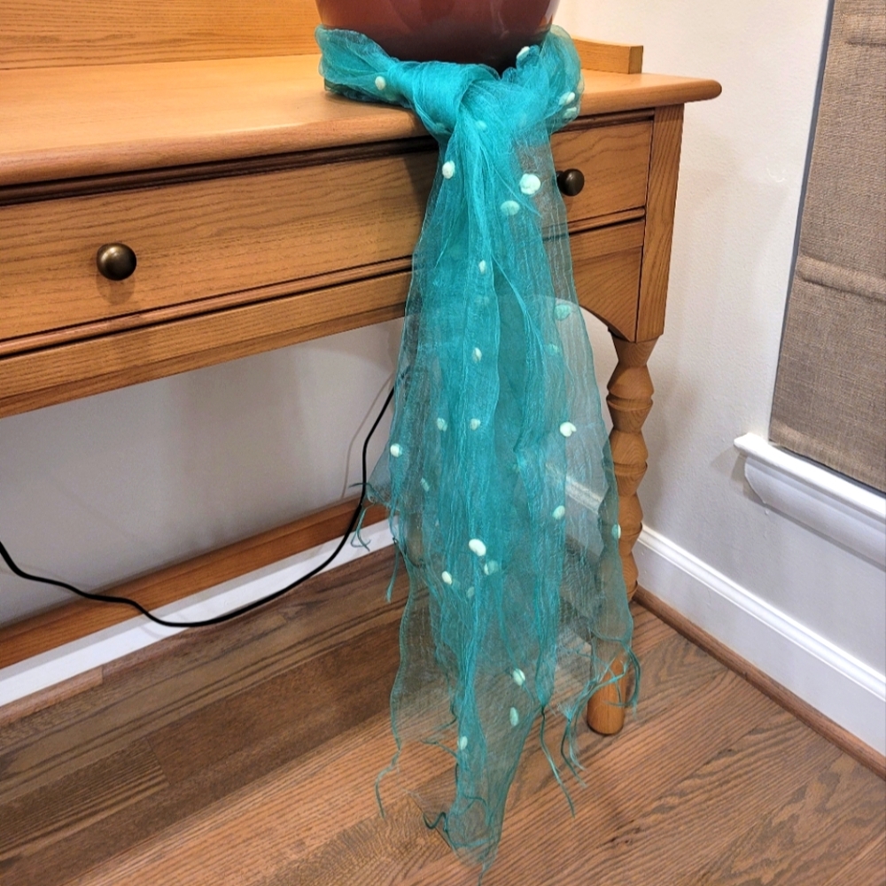 Green sheer scarf
